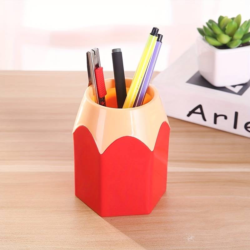 Creative Cute Pencil Holder Stylish Desktop - Temu